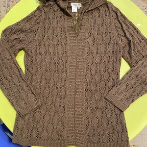 Coldwater Creek Brown V-Neck Sweater